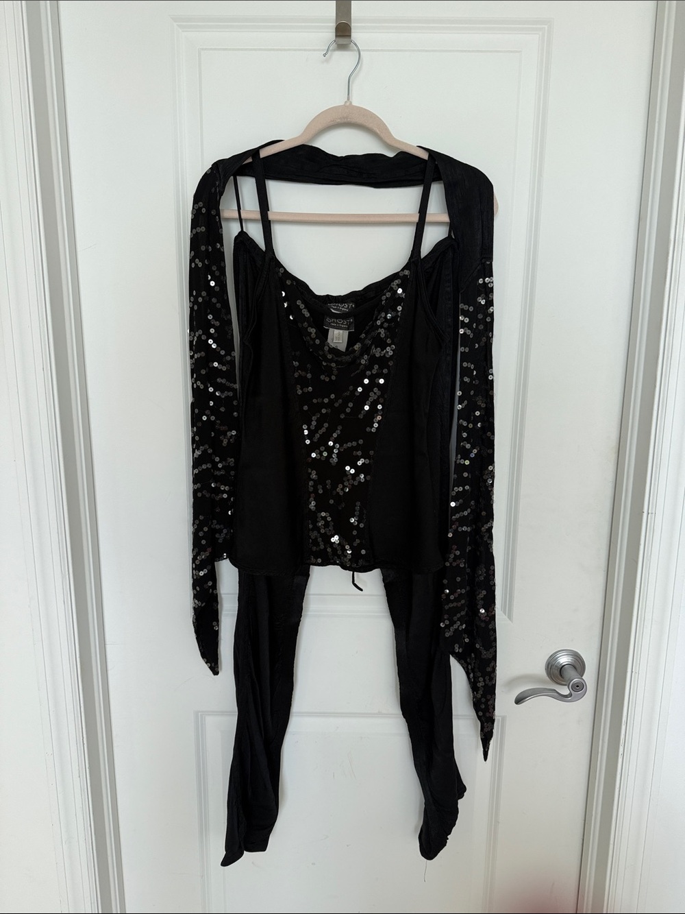 Black Sequin Jumpsuit & Shrug Set - Unbranded